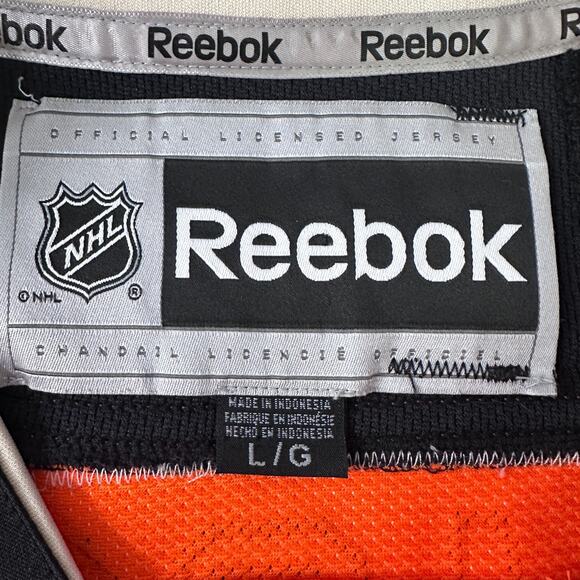 Reebok NHL Philadelphia Flyers Steve Mason #35 Jersey Men’s Large Orange Black - Picture 7 of 12